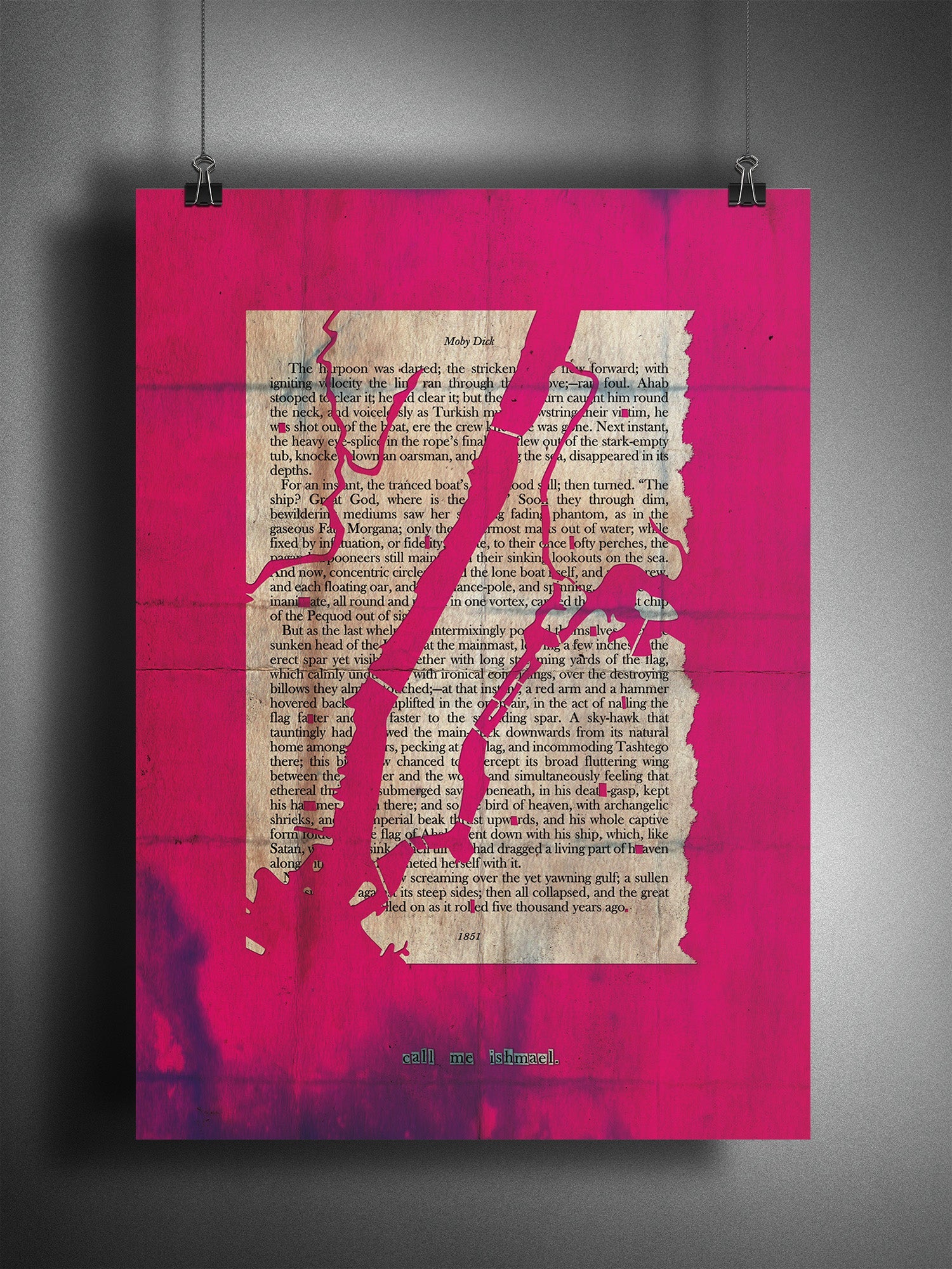 Moby Dick "Manhattan Island" in PINK Fine Art Print - James Voce // artist