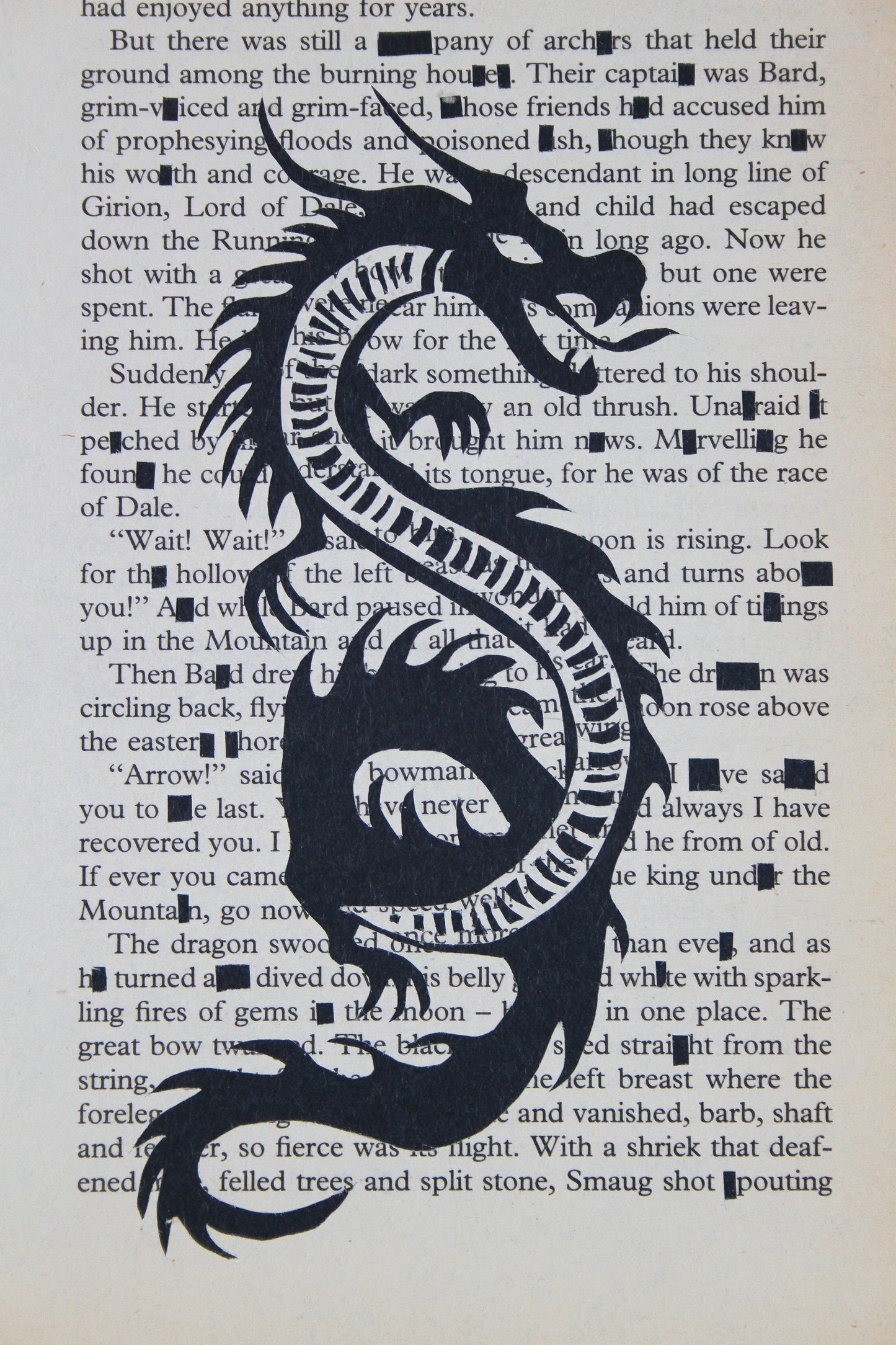 The Hobbit "Snow after Fire with Dragon 231" | Single Paper Cut | Limited Edition 1 of 1 - James Voce // artist