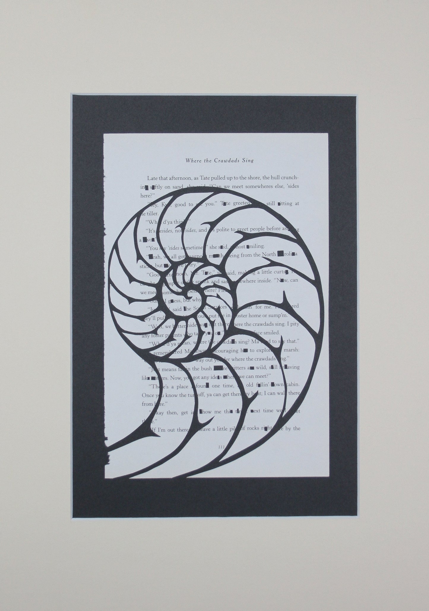 Where the Crawdads Sing "Way Out Yonder with Nautilus Shell 111" | Double Paper Cut | Limited Edition 1 of 1 - James Voce // artist