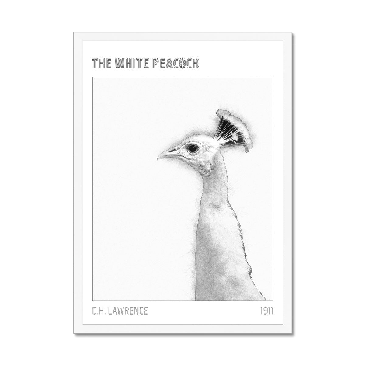 White Peacock "D.H. Lawrence" Framed Print - James Voce // artist